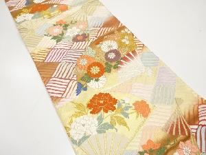 彩波秋草扇文織り出し　袋帯